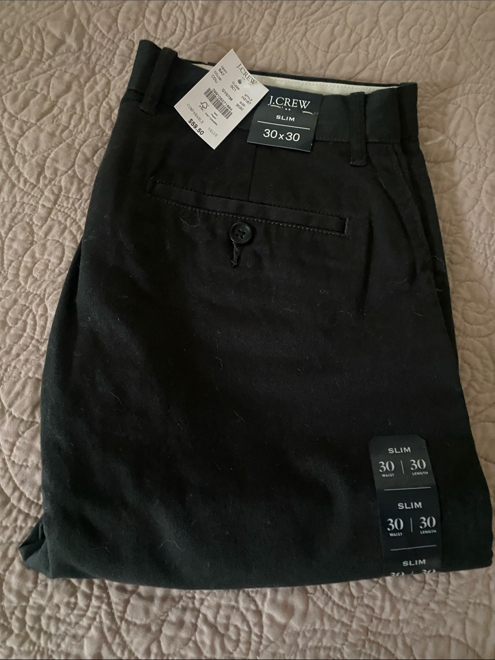 J. Crew Slim Chino Pants in Black (30x30)